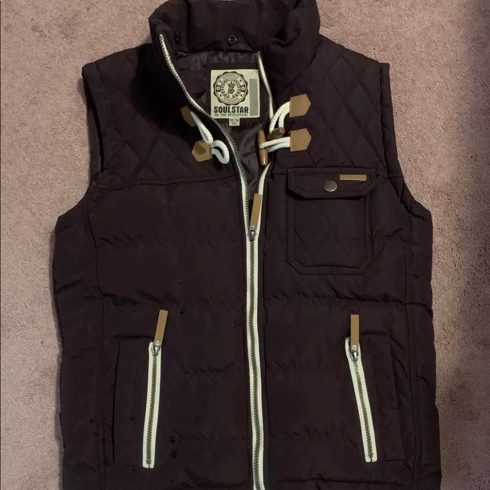 Soul Star men’s vintage looking quilted vest medium